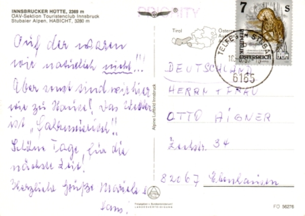 Stubaier Alpen - Innsbrucker Hütte - A 1997 95 001 ●